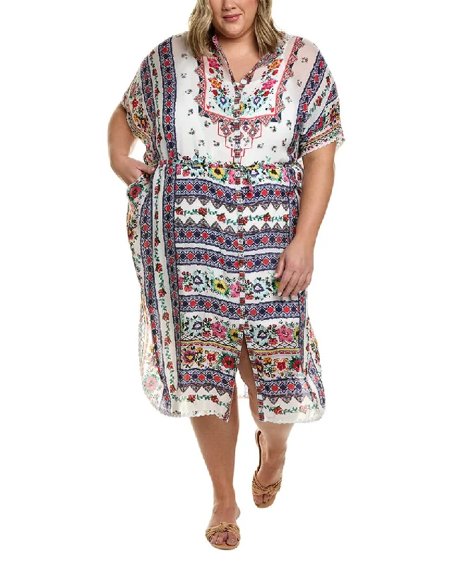Maxi Women Dress with Floral Print for a Bohemian Vibe Maxi Women Dress with Floral Print for a Bohemian Vibe Johnny Was Plus Matana Kaftan