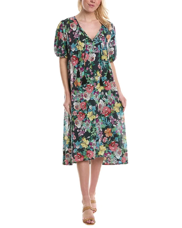 Ball Gown Women Dress with a Full Skirt for a Princess - like Look Ball Gown Women Dress with a Full Skirt for a Princess - like Look Johnny Was Zahava Tie Neck Midi Dress