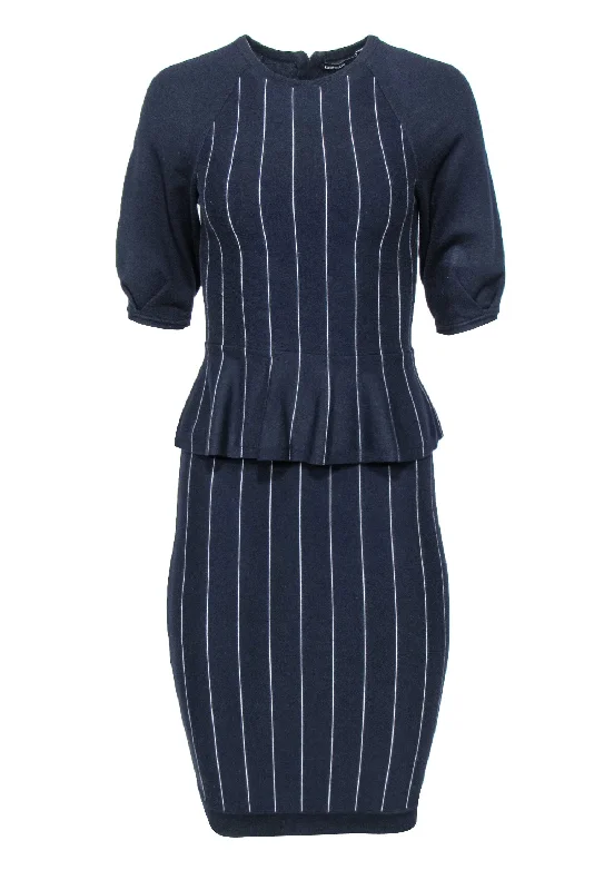 Lace - Embellished Women Dress for an Elegant and Sophisticated Appearance Lace - Embellished Women Dress for an Elegant and Sophisticated Appearance Karen Millen - Navy Pinstriped Peplum Knit Sheath Dress Sz XS
