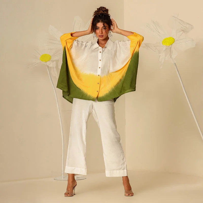 Backless Women Dress for a Sexy and Alluring Look at Evening Events Backless Women Dress for a Sexy and Alluring Look at Evening Events Muslin Kaftan Shirt for Women | Ombre | Yellow & Green
