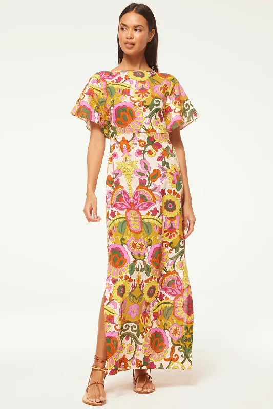 Satin maxi dresses with a high - low hem for a modern twist LALITA DRESS
