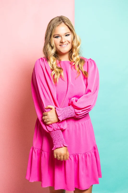 Mermaid - Style Women Dress with a Fitted Silhouette for Special Occasions Mermaid - Style Women Dress with a Fitted Silhouette for Special Occasions Long Sleeve Tiered Mini Dress by Entro Clothing