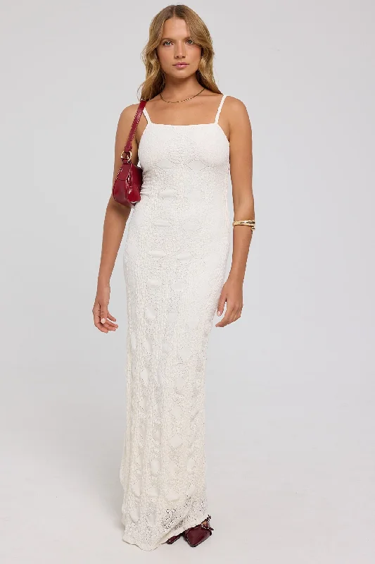 Strapless Women Dress with a Built - in Bra for Comfort and Support Strapless Women Dress with a Built - in Bra for Comfort and Support Luck & Trouble Soraka Lace Up Back Midi Dress White