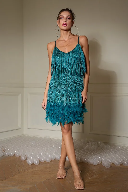 Wrap - Style Women Dress with Adjustable Fit for All Body Types Wrap - Style Women Dress with Adjustable Fit for All Body Types Maeve Sequin Fringe Prom Dress