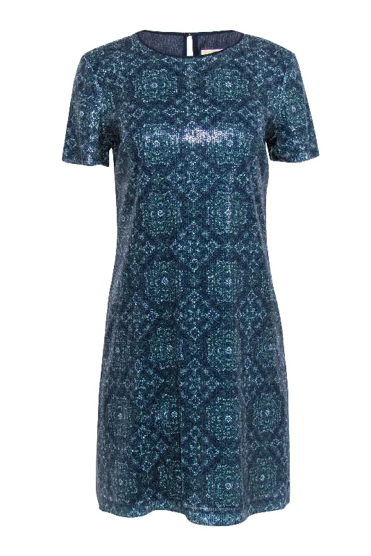Sleeveless Women Dress in Bright Colors for Summer Parties Sleeveless Women Dress in Bright Colors for Summer Parties Michael Michael Kors - Navy & Green Printed Sequin Short Sleeve Shift Dress Sz S Sleeveless Women Dress in Bright Colors for Summer Parties Sleeveless Women Dress in Bright Colors for Summer Parties Michael Michael Kors - Navy & Green Printed Sequin Short Sleeve Shift Dress Sz S