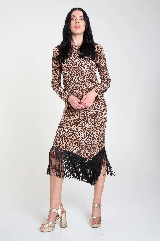Little Black Women Dress with Sequins for a Glamorous Night Out Little Black Women Dress with Sequins for a Glamorous Night Out Multi Animal Print Fringe Hem Midi Dress