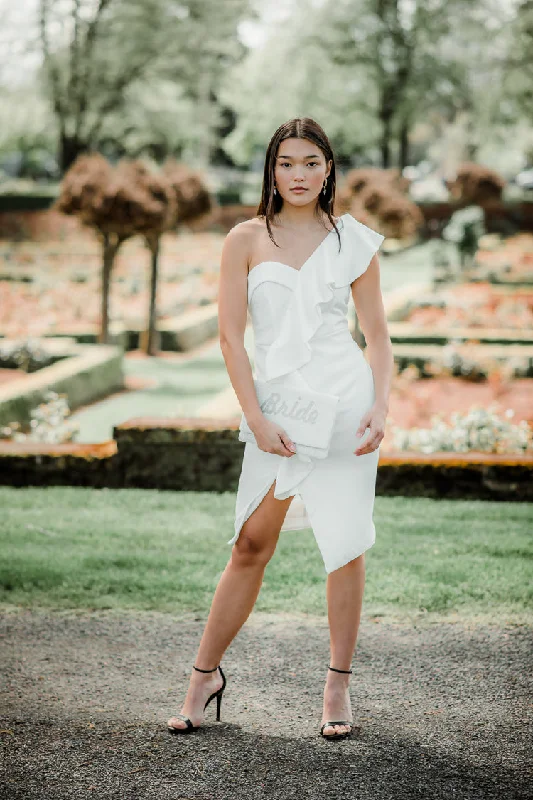 Mermaid - Style Women Dress with a Fitted Silhouette for Special Occasions Mermaid - Style Women Dress with a Fitted Silhouette for Special Occasions Bella One Shoulder White Midi Dress Mermaid - Style Women Dress with a Fitted Silhouette for Special Occasions Mermaid - Style Women Dress with a Fitted Silhouette for Special Occasions Bella One Shoulder White Midi Dress