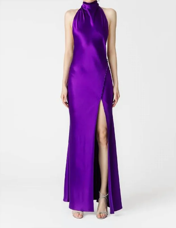 Empire Waist Women Dress to Accentuate the Bust and Conceal the Waist Empire Waist Women Dress to Accentuate the Bust and Conceal the Waist Penelope Gown In Purple