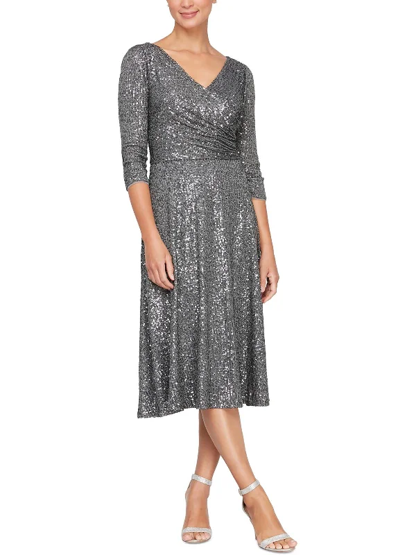Long - Sleeve Women Dress in Velvet for a Luxurious Winter Look Long - Sleeve Women Dress in Velvet for a Luxurious Winter Look Petites Womens Mesh Embellished Cocktail and Party Dress