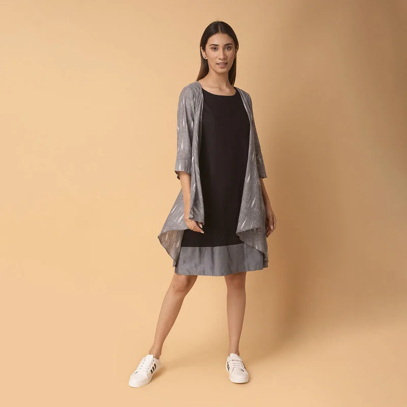 Sleeveless Women Dress in Bright Colors for Summer Parties Sleeveless Women Dress in Bright Colors for Summer Parties Cotton Ikat Shrug for Women |Grey Sleeveless Women Dress in Bright Colors for Summer Parties Sleeveless Women Dress in Bright Colors for Summer Parties Cotton Ikat Shrug for Women |Grey