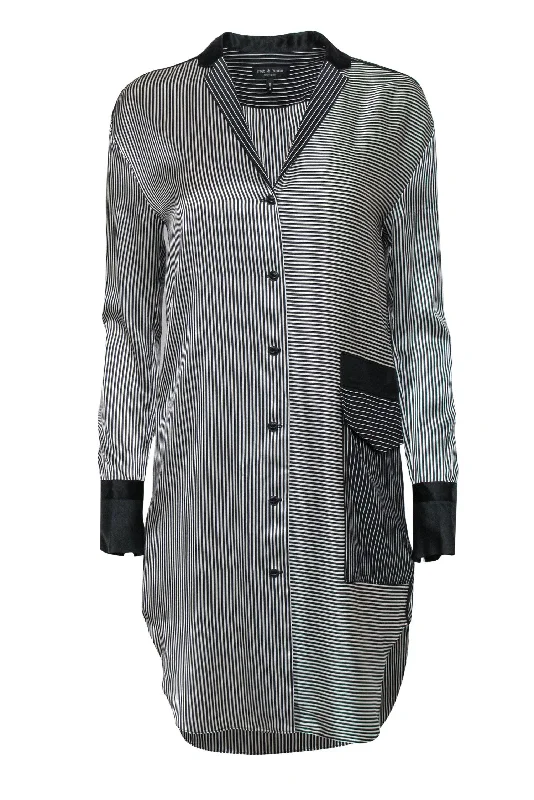 Sheath Women Dress with a Tailored Fit for a Professional Look Sheath Women Dress with a Tailored Fit for a Professional Look Rag & Bone - Black & White Striped Button-Up Silk Shirtdress Sz 2