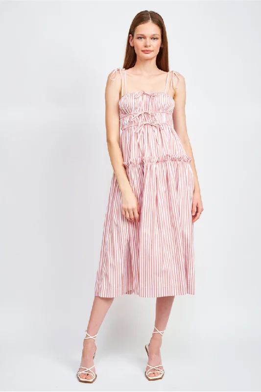 Mini Women Dress with a Short Hem for a Young and Trendy Style Mini Women Dress with a Short Hem for a Young and Trendy Style Reagan Striped Midi Dress