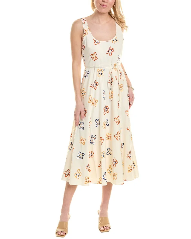 Maxi Women Dress with Floral Print for a Bohemian Vibe Maxi Women Dress with Floral Print for a Bohemian Vibe Rebecca Taylor Flame Fleur Linen-Blend Maxi Dress