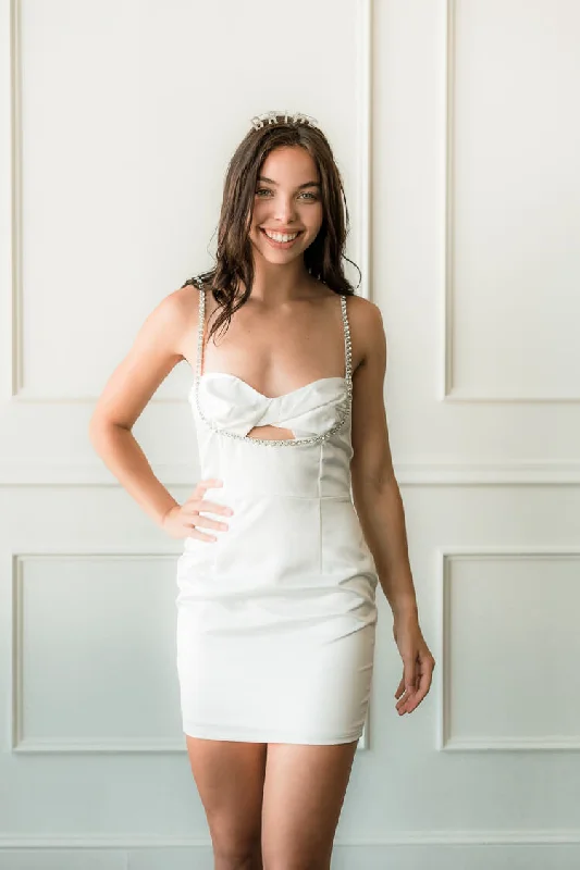 Lace - Embellished Women Dress for an Elegant and Sophisticated Appearance Lace - Embellished Women Dress for an Elegant and Sophisticated Appearance Rhinestone Satin Mini Dress