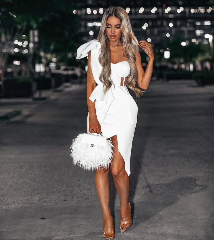 Maxi Women Dress with Floral Print for a Bohemian Vibe Maxi Women Dress with Floral Print for a Bohemian Vibe sixsr  New Summer Fashion Women Bodycon Dress One Shoulder Bow Mesh Ruffle Sleeveless Bandage Dress Celebrity Party Evening Sexy
