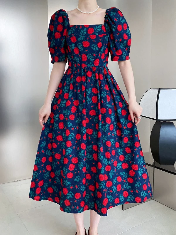 Ruffled Women Dress with Multiple Layers for a Playful and Girly Style Ruffled Women Dress with Multiple Layers for a Playful and Girly Style sixsr Trends Dress Rose Print Square Neck Long Dress Summer Mid Length Sweet elegant casual Ruffled Women Dress with Multiple Layers for a Playful and Girly Style Ruffled Women Dress with Multiple Layers for a Playful and Girly Style sixsr Trends Dress Rose Print Square Neck Long Dress Summer Mid Length Sweet elegant casual