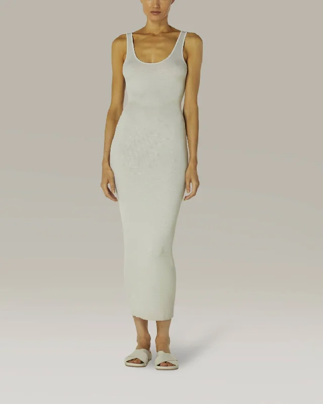 Off - the - Shoulder Women Dress for a Romantic and Feminine Look Off - the - Shoulder Women Dress for a Romantic and Feminine Look Stretch Silk Knit Maxi Tank Dress In Clay
