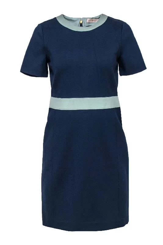 Strapless Women Dress with a Built - in Bra for Comfort and Support Strapless Women Dress with a Built - in Bra for Comfort and Support Tory Burch - Navy & Mint Short Sleeve Sheath Dress Sz S
