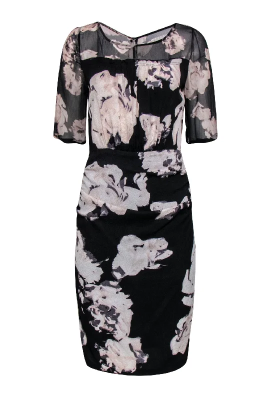 Sleeveless Women Dress in Bright Colors for Summer Parties Sleeveless Women Dress in Bright Colors for Summer Parties Tracy Reese - Black & Cream Floral Silk Dress w/ Mesh Sz 4
