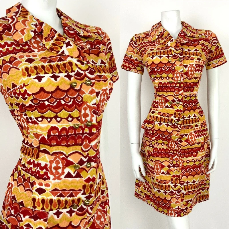 Ball Gown Women Dress with a Full Skirt for a Princess - like Look Ball Gown Women Dress with a Full Skirt for a Princess - like Look VINTAGE 60s 70s RED ORANGE YELLOW WHITE GOLD ABSTRACT PSYCHEDELIC SHIRT DRESS 12