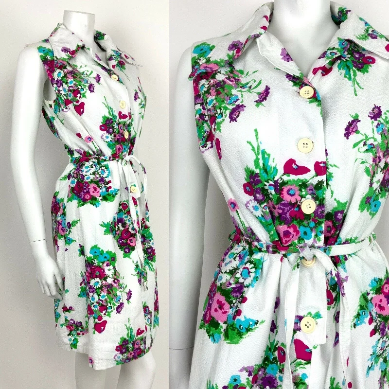 Ruffled Women Dress with Multiple Layers for a Playful and Girly Style Ruffled Women Dress with Multiple Layers for a Playful and Girly Style VINTAGE 60s 70s WHITE PINK PURPLE GREEN BOUQUET FLORAL WINGED SHIRT DRESS 12 14