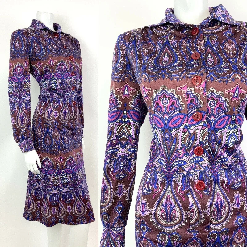 Mini Women Dress with a Short Hem for a Young and Trendy Style Mini Women Dress with a Short Hem for a Young and Trendy Style VTG 60s 70s PURPLE BROWN BLUE PSYCHEDELIC FLORAL DAGGER SHIRT DRESS 16 18