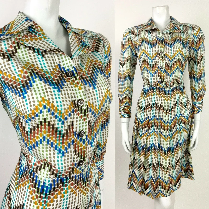 Sheath Women Dress with a Tailored Fit for a Professional Look Sheath Women Dress with a Tailored Fit for a Professional Look VTG 60s 70s WHITE BROWN BLUE YELLOW CHEVRON GEOMETRIC PLEATED SHIRT DRESS 12 14 Sheath Women Dress with a Tailored Fit for a Professional Look Sheath Women Dress with a Tailored Fit for a Professional Look VTG 60s 70s WHITE BROWN BLUE YELLOW CHEVRON GEOMETRIC PLEATED SHIRT DRESS 12 14