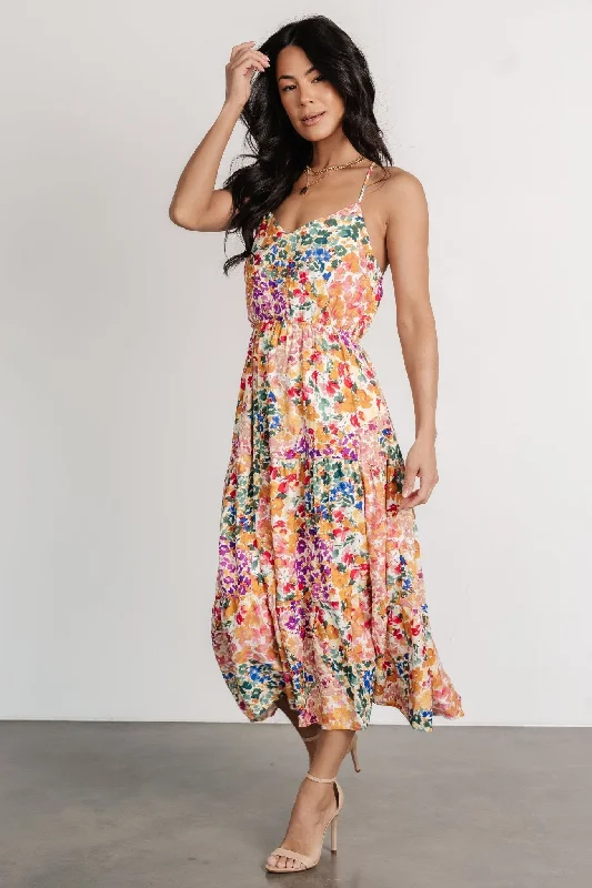 Midi dresses with denim fabric for a casual yet stylish day out Coronado Midi Dress | Multi Floral Midi dresses with denim fabric for a casual yet stylish day out Coronado Midi Dress | Multi Floral