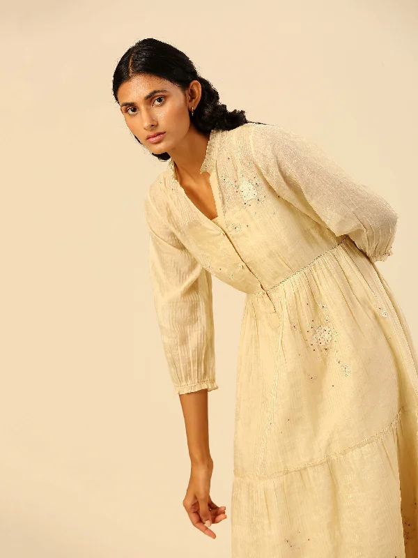 Midi dresses with mesh inserts for a trendy and breathable option Reflections in Time Dress