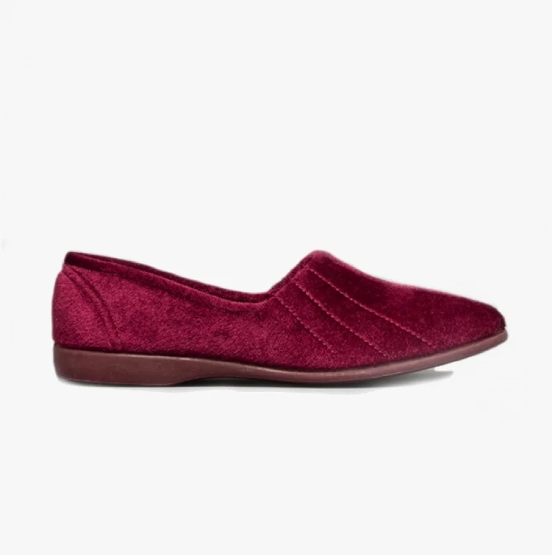 AUDREY Slip On Womens Slippers Burgundy