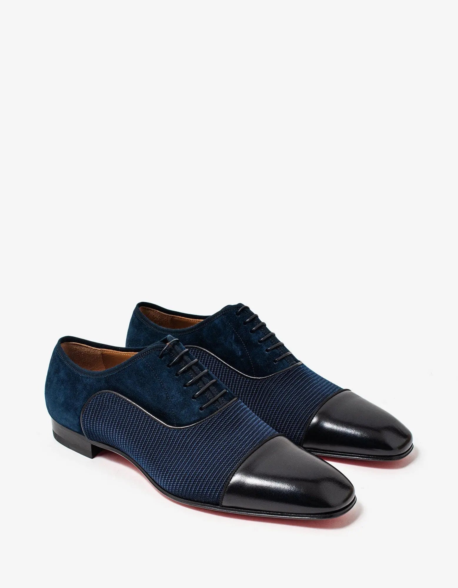 Christian Louboutin Blue & Black Greggo Orlato Flat Oxford Shoes