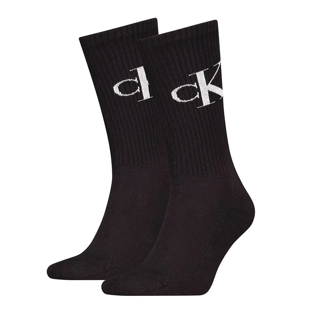 2 Pack Monogram Mens Socks Black