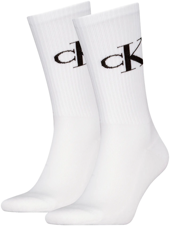 2 Pack Monogram Mens Socks White