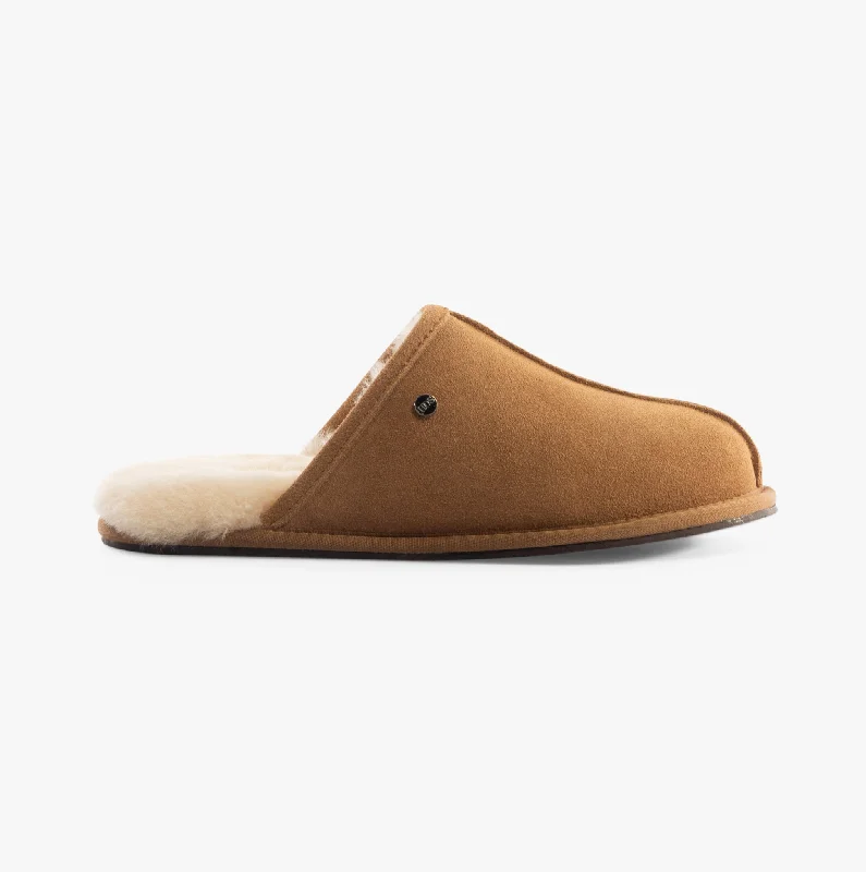 EDWIN Mens Slippers Chestnut