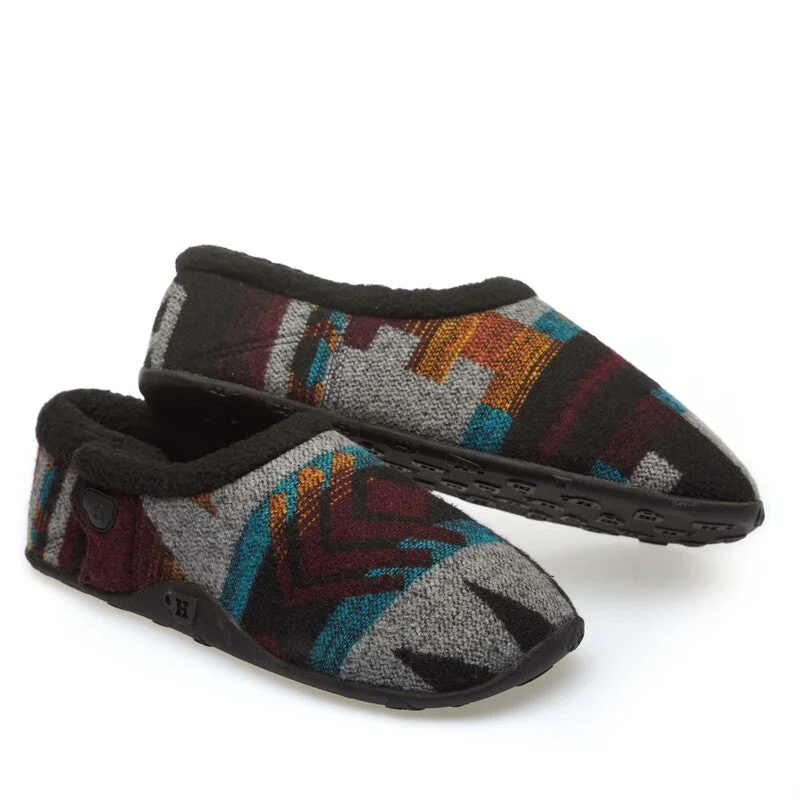 Ethan - Aztec Wine/Grey Pattern Men's Slippers