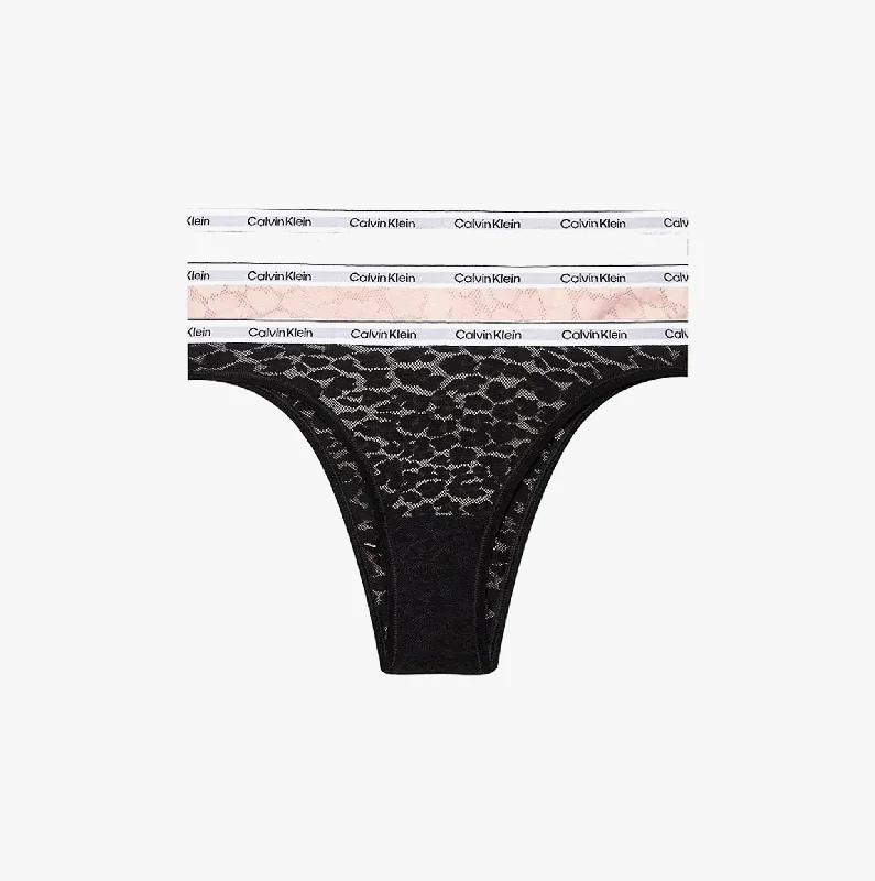 ICON LACE 3 Pack Brazilian Briefs Womens Black/White/Subdued