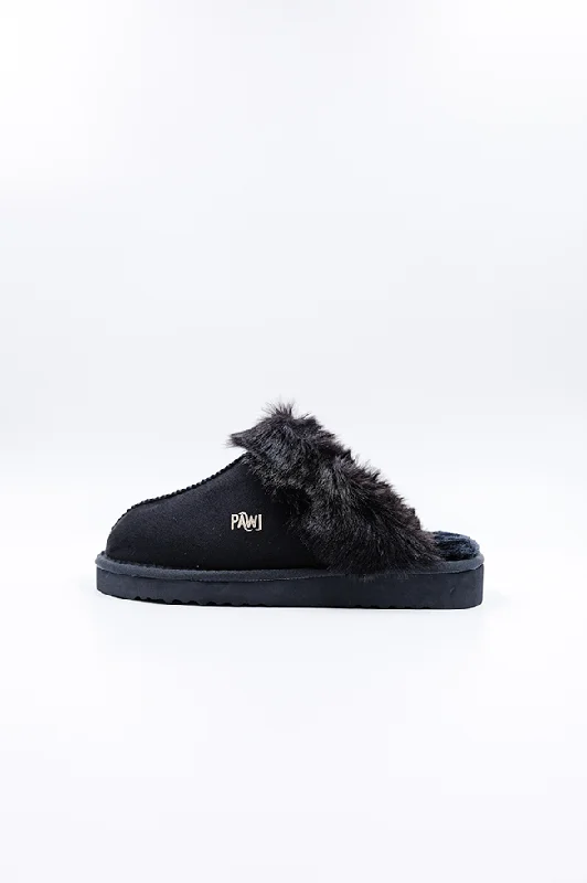 PAWJ Slippers | Black / Black Mink