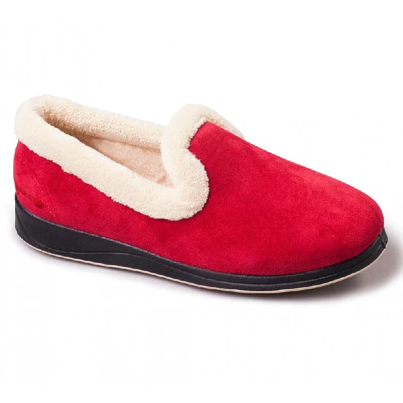 REPOSE Ladies (EE Fit) Full Slippers Red