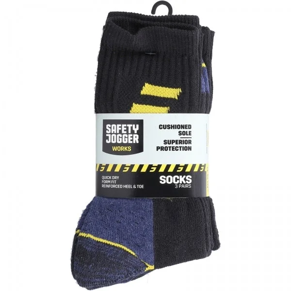 SJ Unisex 3 Pack Socks Black