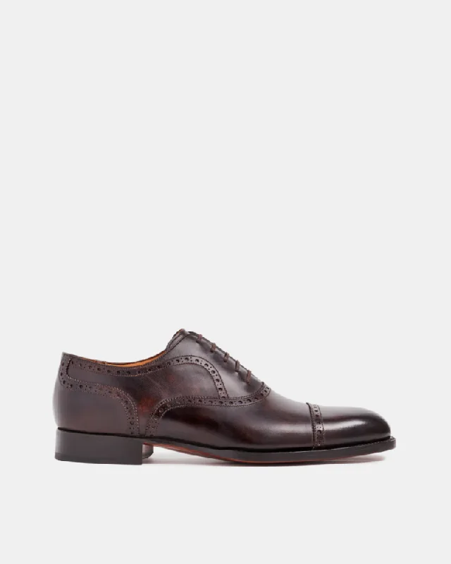 Museum Brown Brogue Oxford Shoe