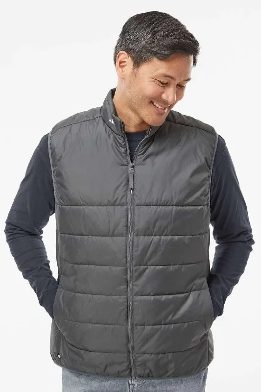 Adidas Mens Full Zip Puffer Vest - Grey