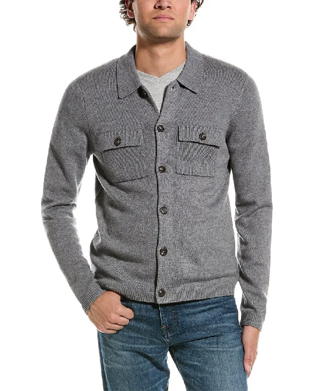 Amicale Cashmere Button Front Wool & Cashmere-Blend Shirt