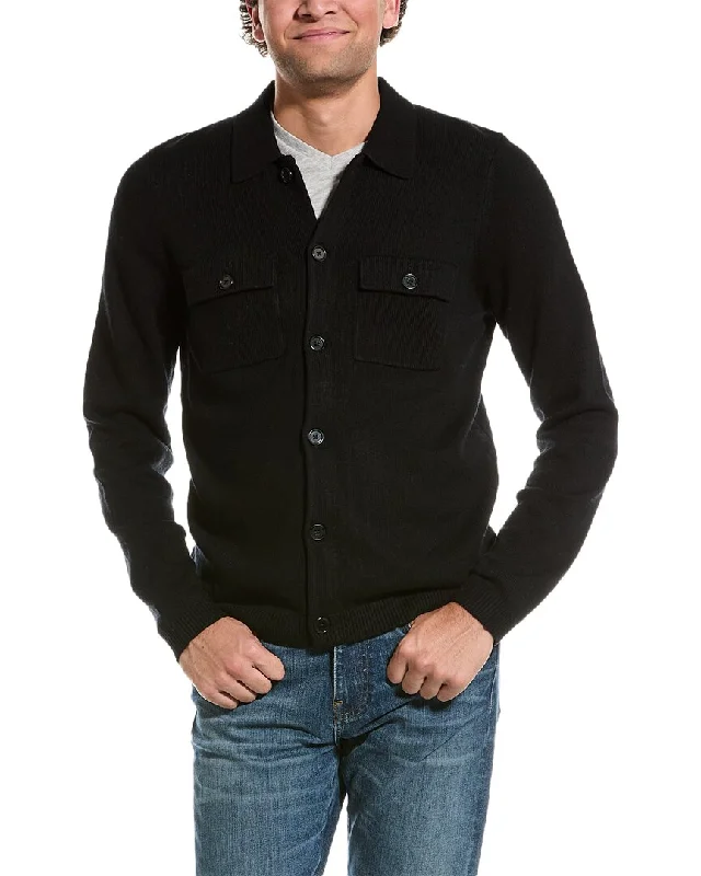 Amicale Cashmere Button Front Wool & Cashmere-Blend Shirt