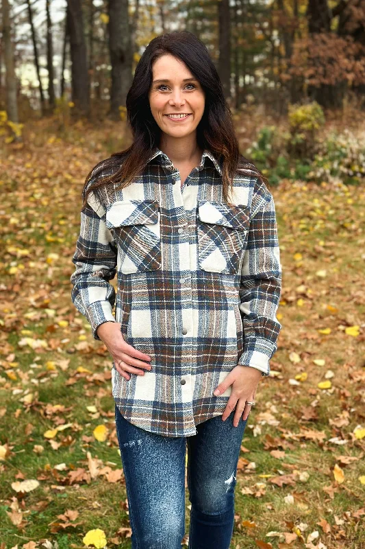 Blue Plaid Oversized Shacket