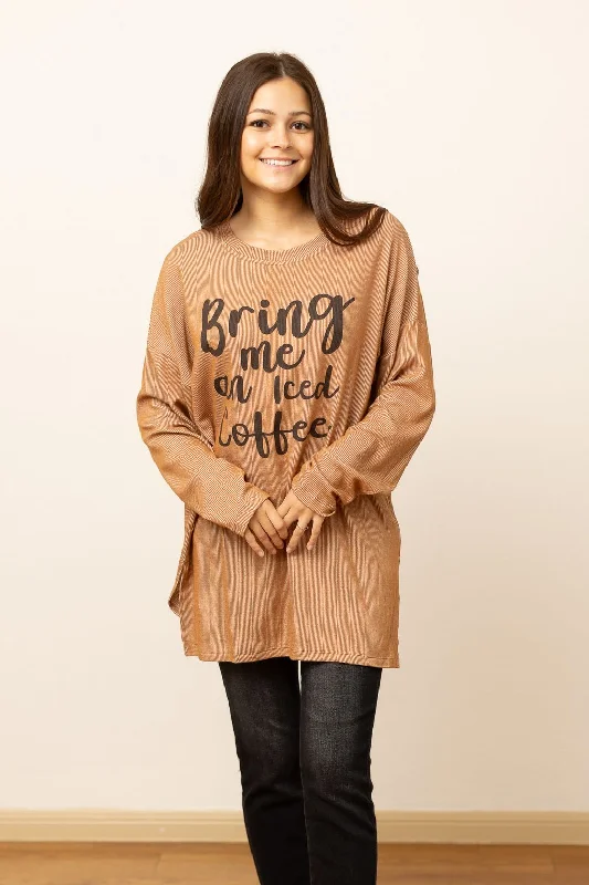 Women's Mock Neck Pullovers in Satin Fabric for Elegance Bring Me Iced Coffee Ribbed Top Women's Mock Neck Pullovers in Satin Fabric for Elegance Bring Me Iced Coffee Ribbed Top