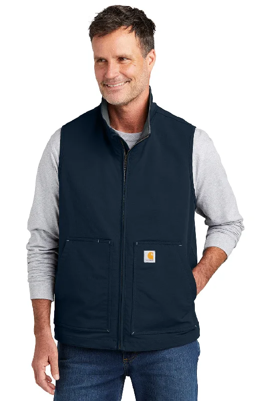 Carhartt Mens Super Dux Wind & Water Resistant Full Zip Vest - Navy Blue