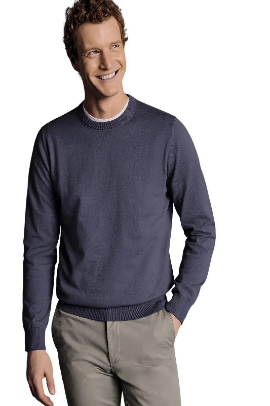 Charles Tyrwhitt Men's Combed Cotton Crew Neck Sweater