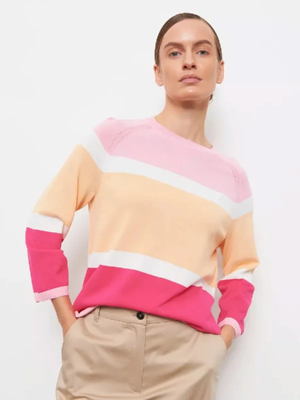 Lace - Trimmed Women's Pullovers in a Boho Aesthetic Colour Block Pullover