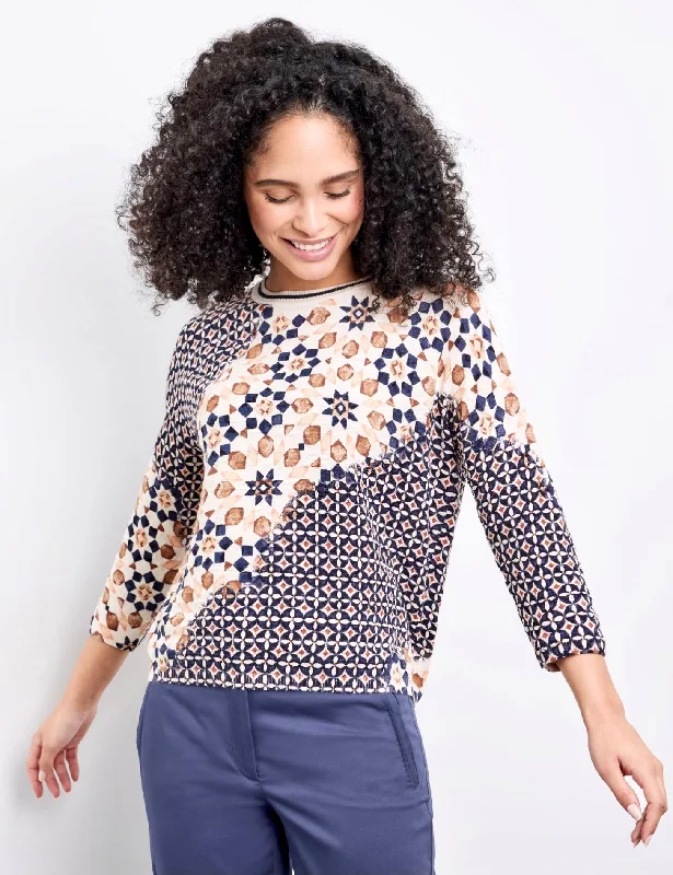 Embroidered Women's Pullovers with Floral Patterns Cotton Pullover