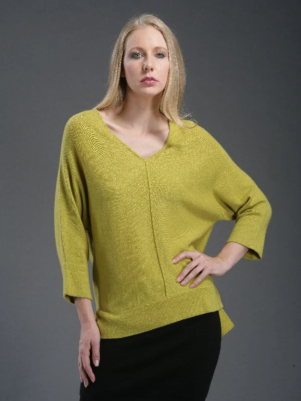 Cropped Women's Pullovers in a Sporty Style for Trendy Outfits Dolmen Sleeve V Neck